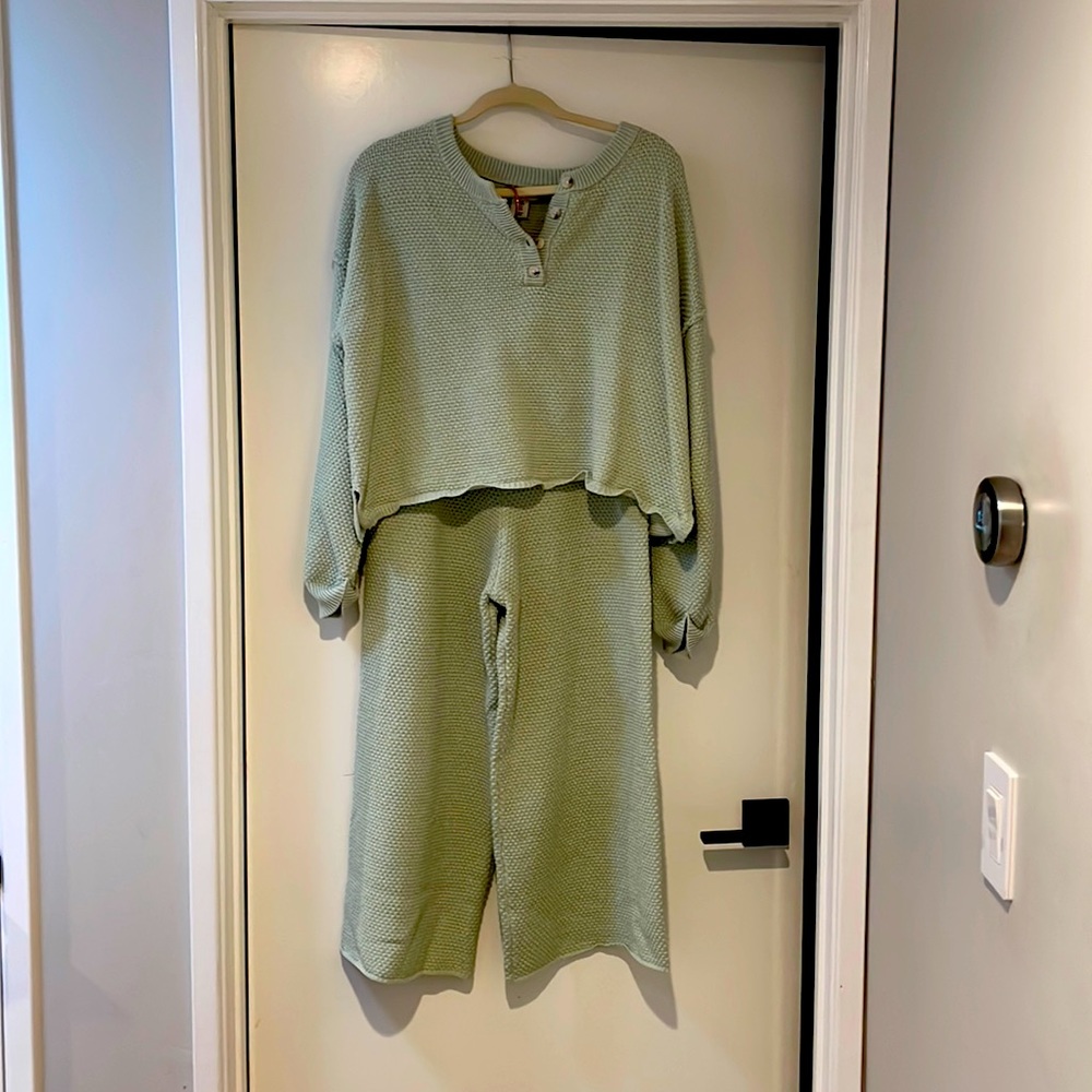 2 piece teal green fashionable Sweat-Outfit